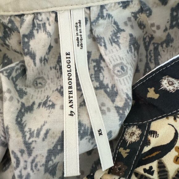 Anthropologie Puff-Sleeve Tie Neck Blouse - Picture 10 of 11